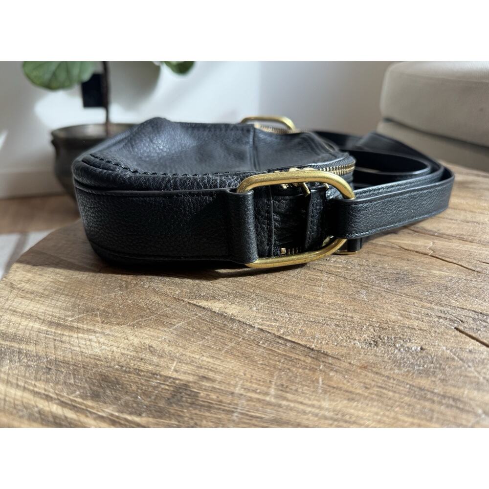 Fossil Camera Elle Crossbody Purse Medium Pebbled Leather Black - Picture 3 of 13